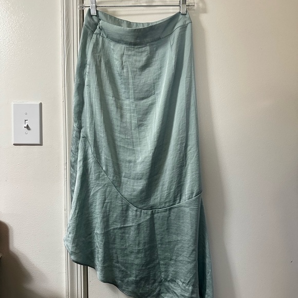 Free People Lola Satin Asymmetrical Midi Skirt - Picture 5 of 7